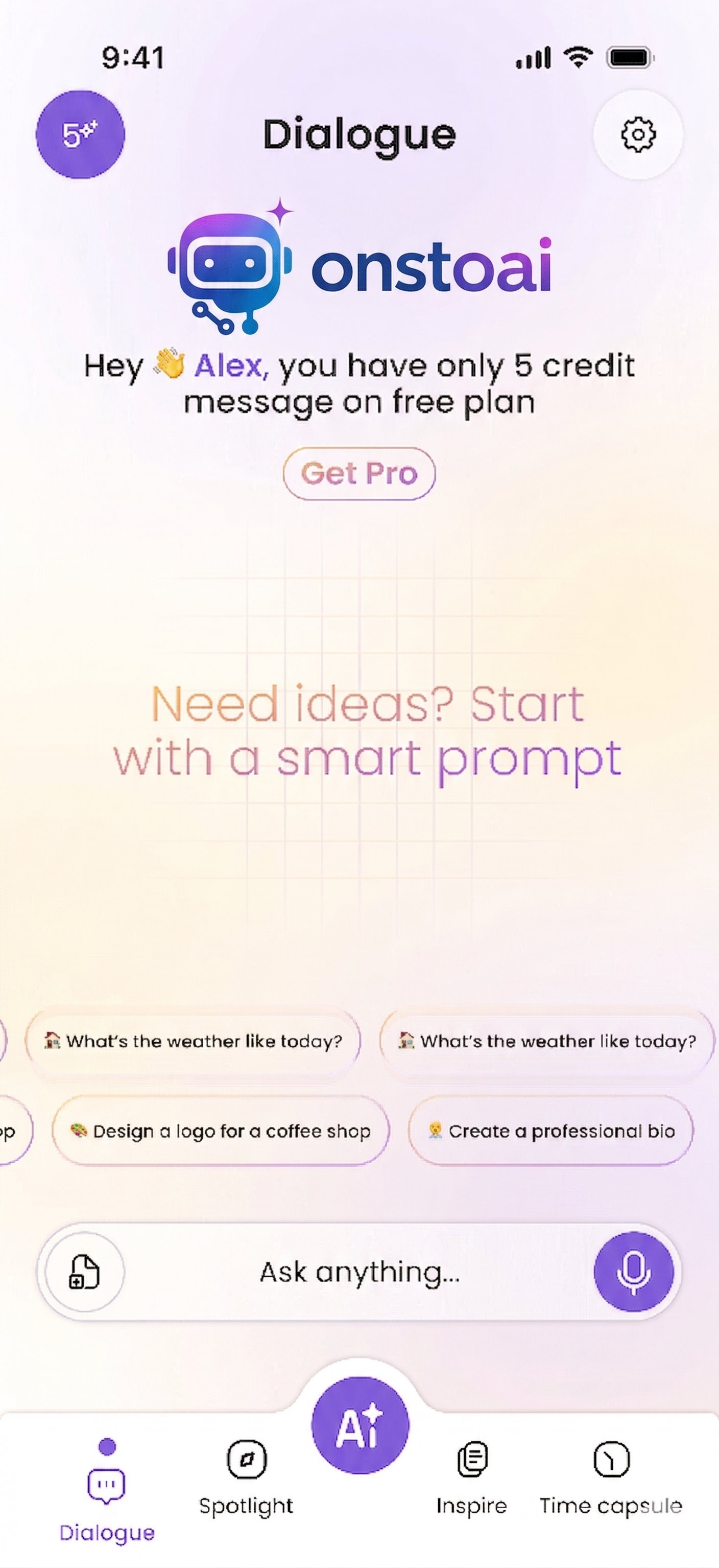 OnstoAI Dialogue Tab